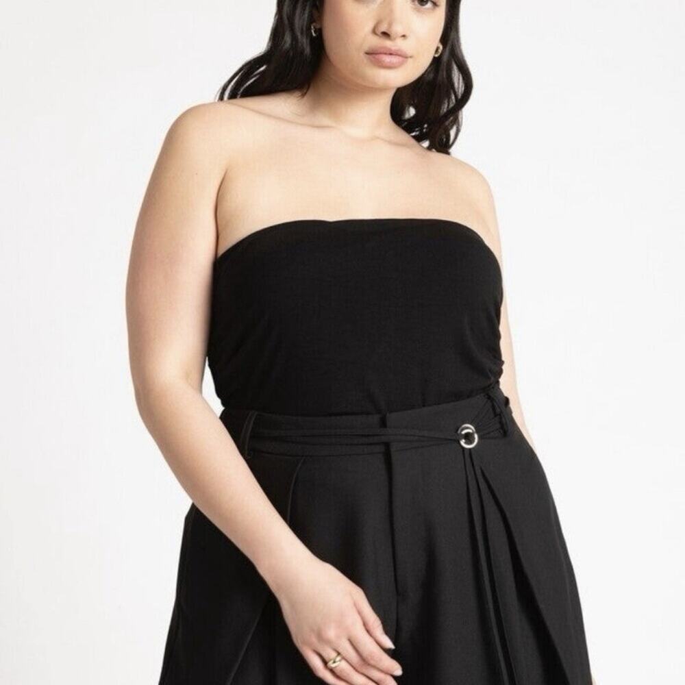 NWT Eloquii Ruched Tube Top Womens Plus Size 18 20 Strapless Black